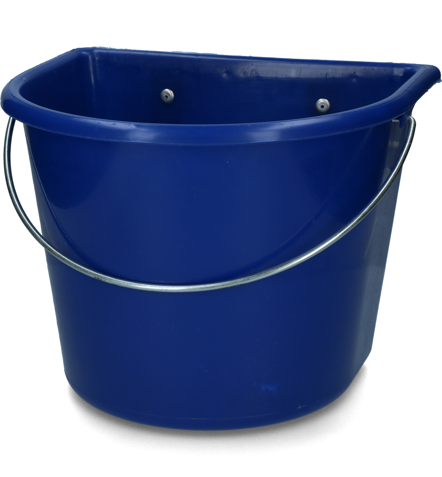 Feed trough 15 l with hooks and handle dark blue