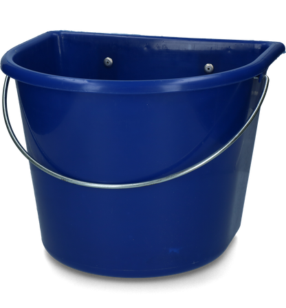 Feed trough 15 l with hooks and handle dark blue