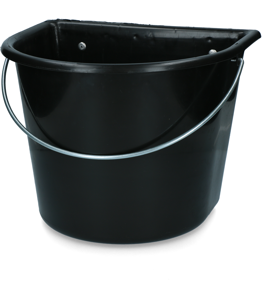 Feed trough 15 l with hooks and handle black