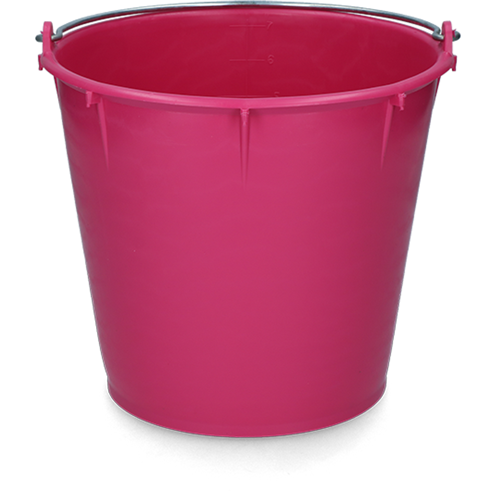 Bucket 7 l with handle pink