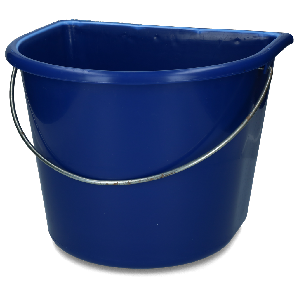 Bucket with flat side 15 l blue