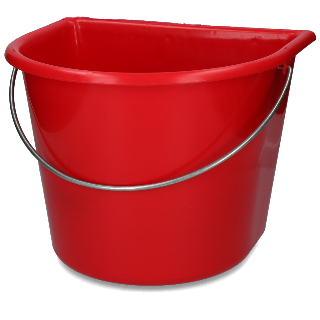 Bucket with flat side 15 l red