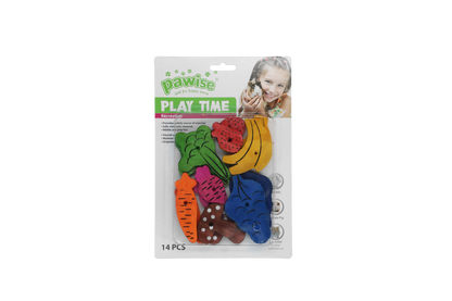 Small pet play toy-fruit/veggie mix 14pk