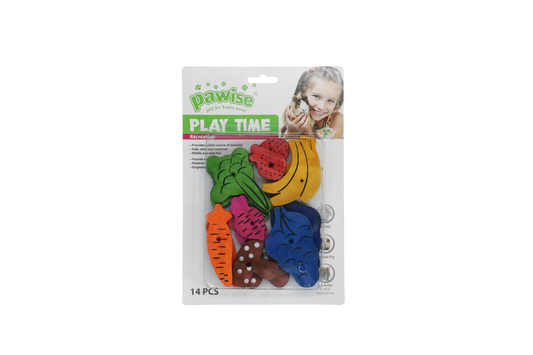 Small pet play toy-fruit/veggie mix 14pk