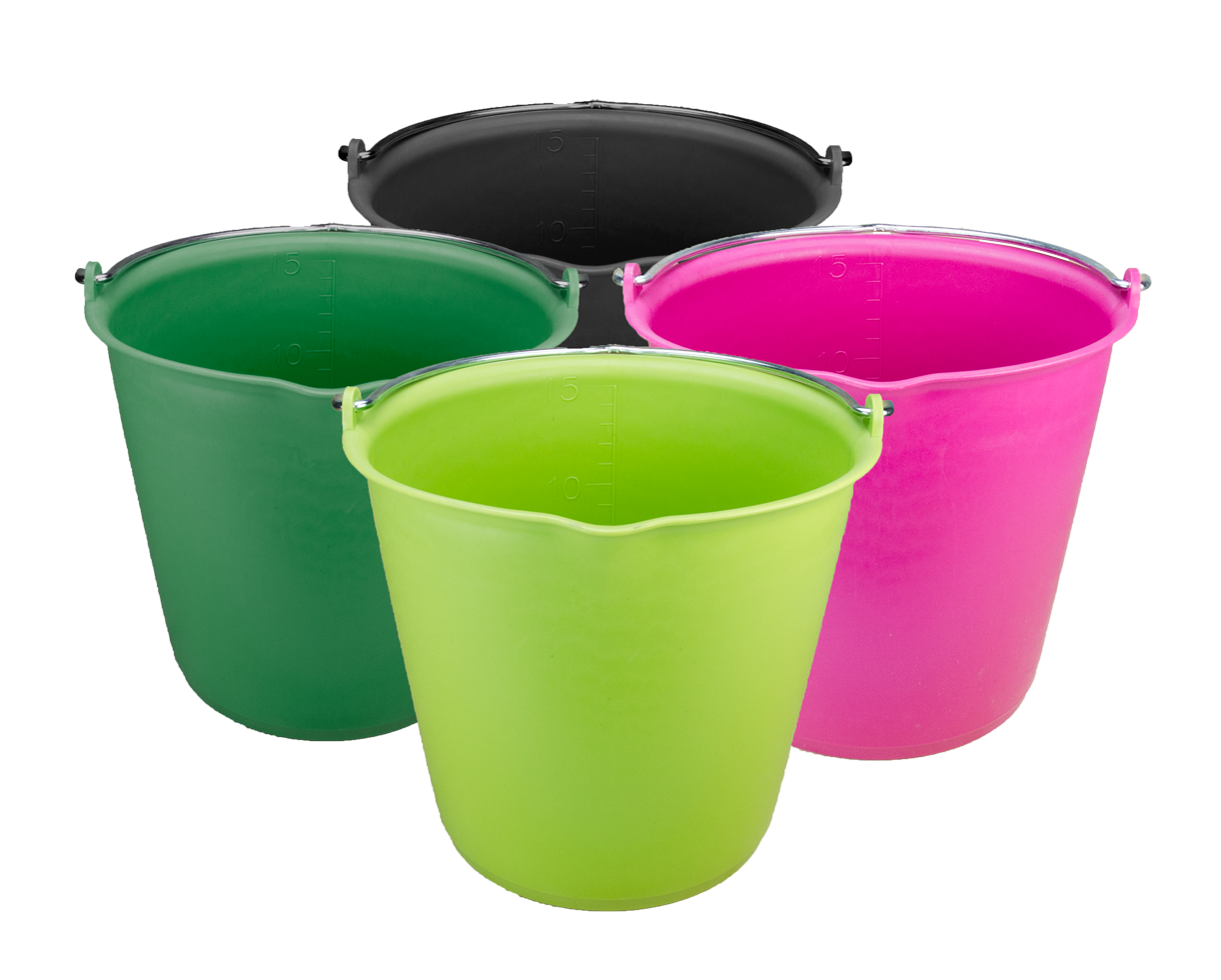 Bucket 15 l with pouring spout black