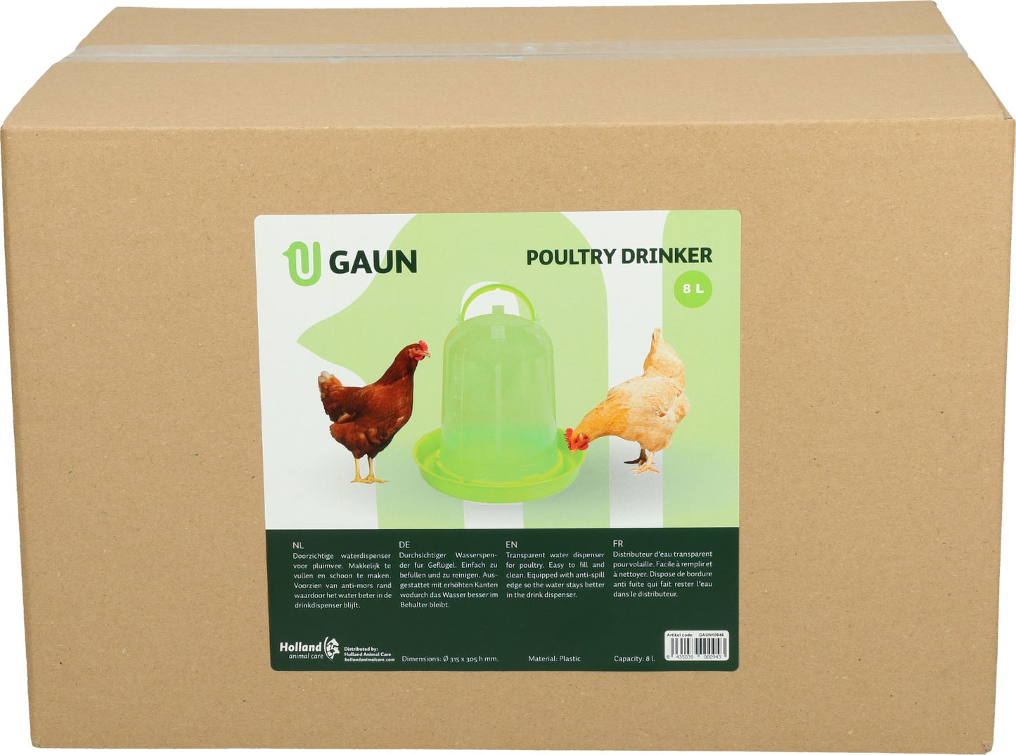 Poultry drinker 8 l green lemon