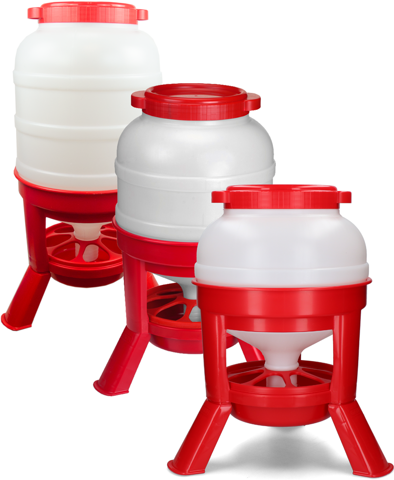 Poultry feeder with legs 30 l red