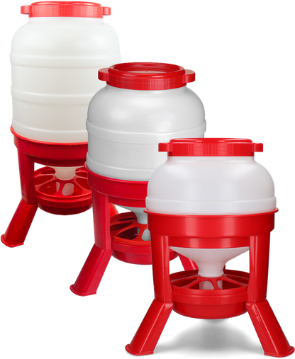 Poultry feeder with legs 30 l red