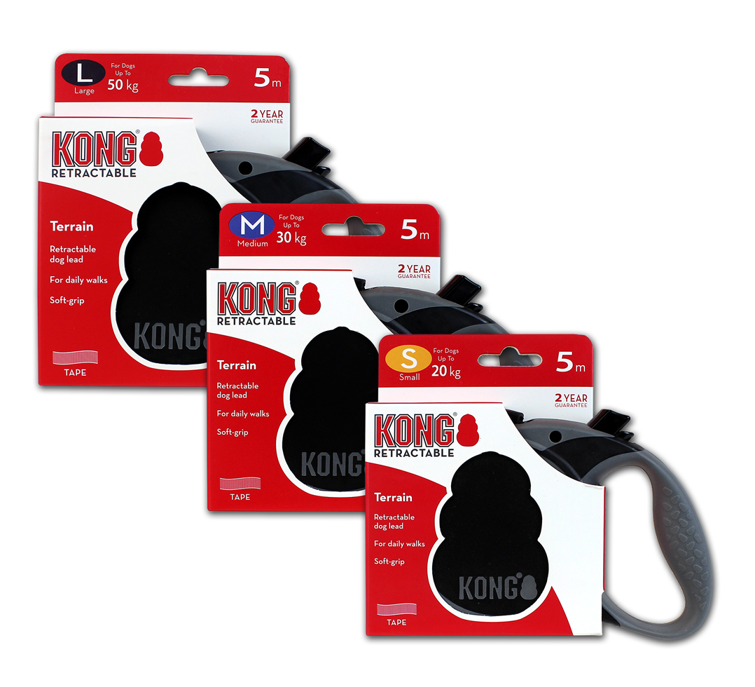 KONG Retractable Leash Terrain Black L (5m/50kg)