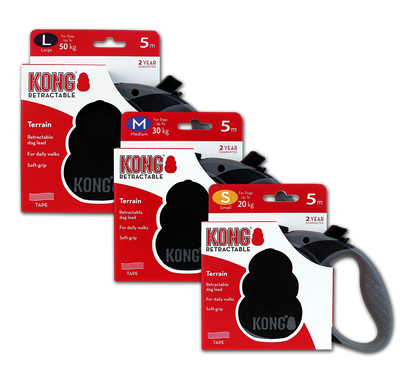 KONG Retractable Leash Terrain Black L (5m/50kg)