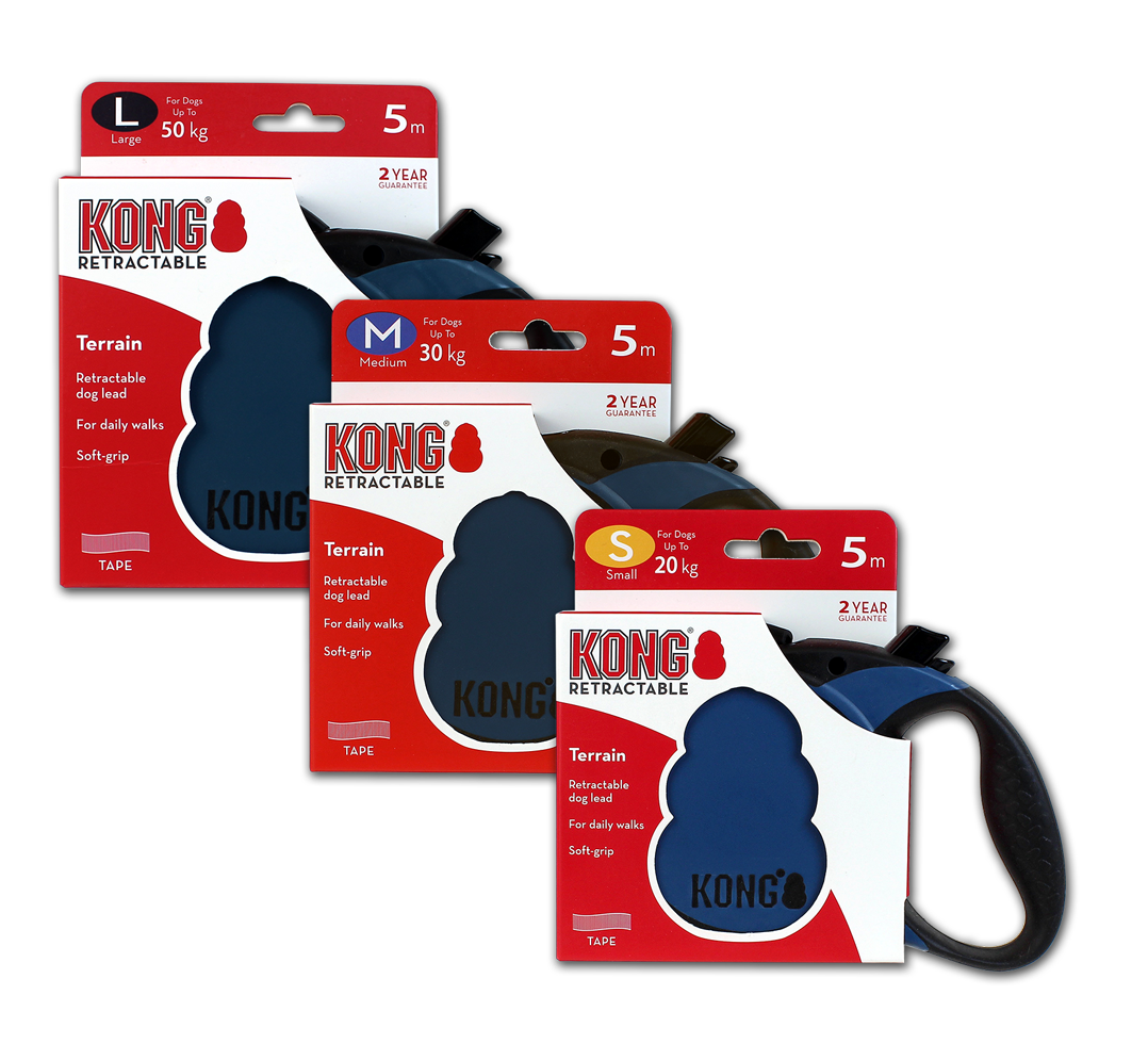 KONG Retractable Leash Terrain Blue L (5m/50kg)