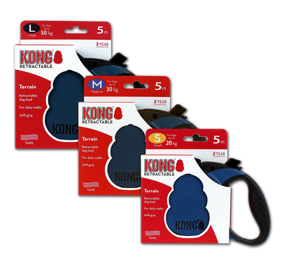 KONG Retractable Leash Terrain Blue L (5m/50kg)