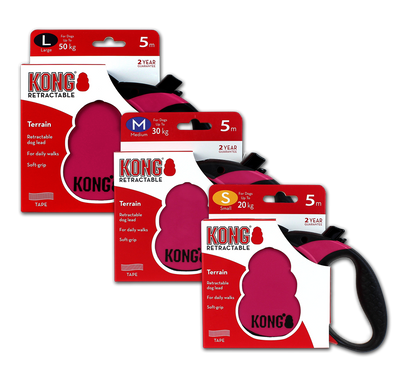 KONG Retractable Leash Terrain Pink S (5m/20kg)