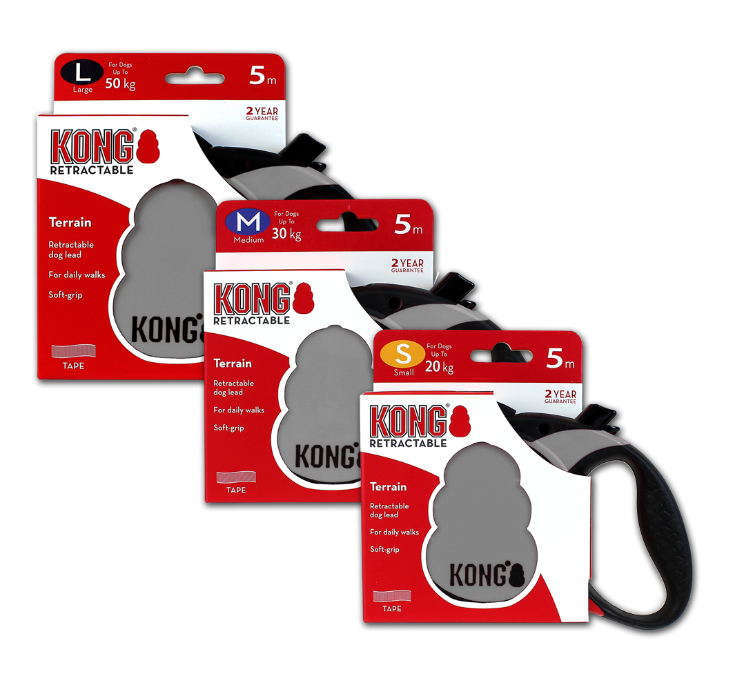 KONG Retractable Leash Terrain Grey L (5m/50kg)