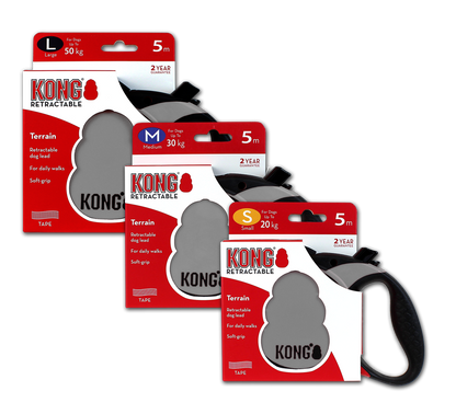 KONG Retractable Leash Terrain Grey L (5m/50kg)