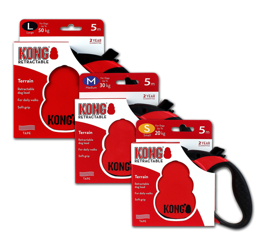 KONG Retractable Leash Terrain Red S (5m/20kg)