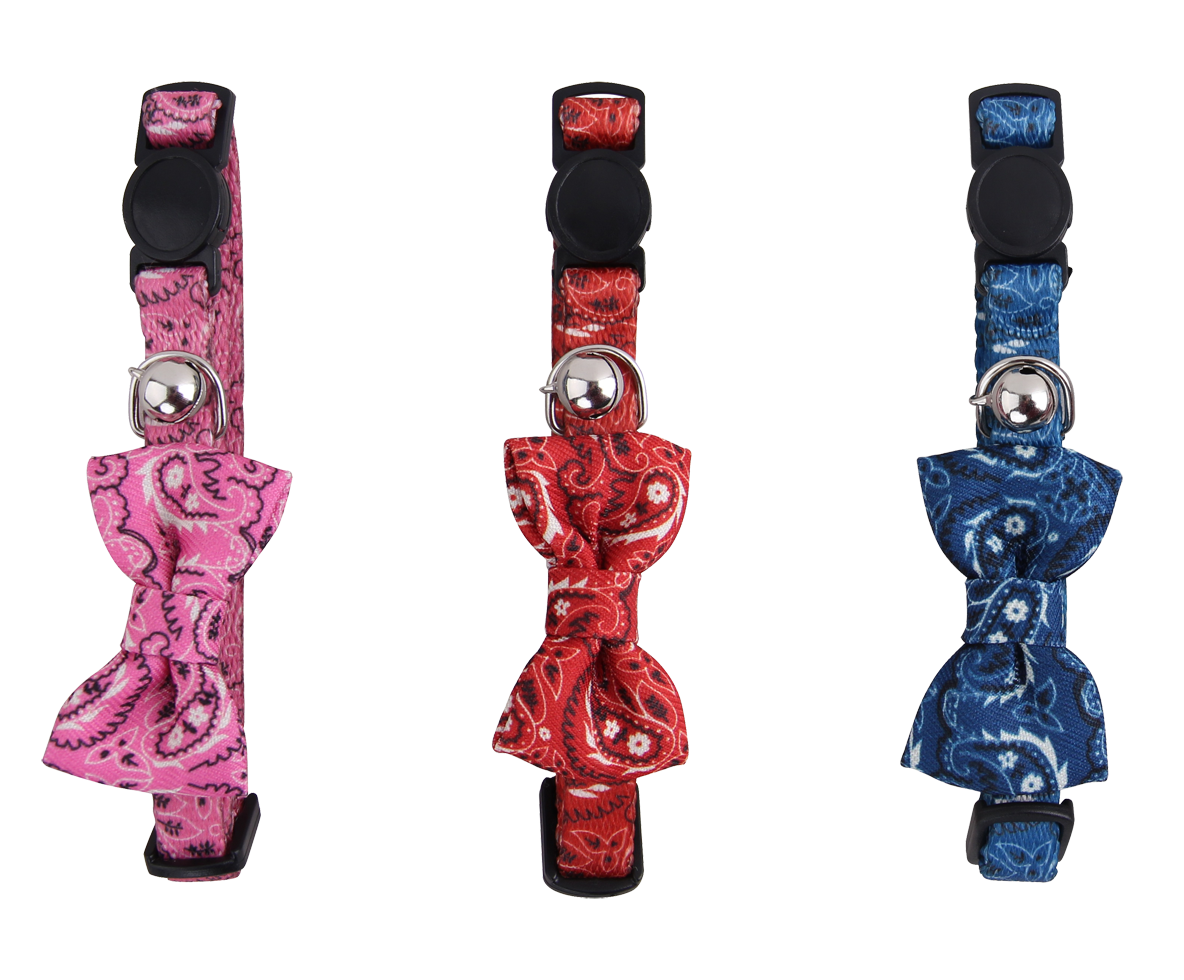 Cat collar with Bowknot red