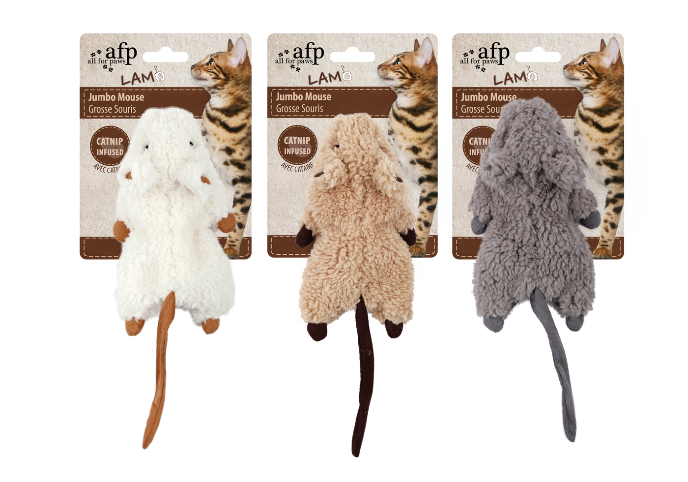 AFP Lambswool-Jumbo Crinkle Catnip Rodent