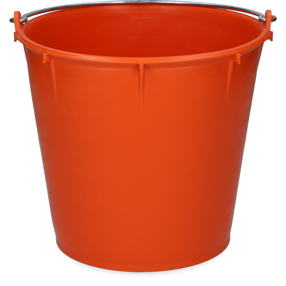 Bucket 7 l with handle orange