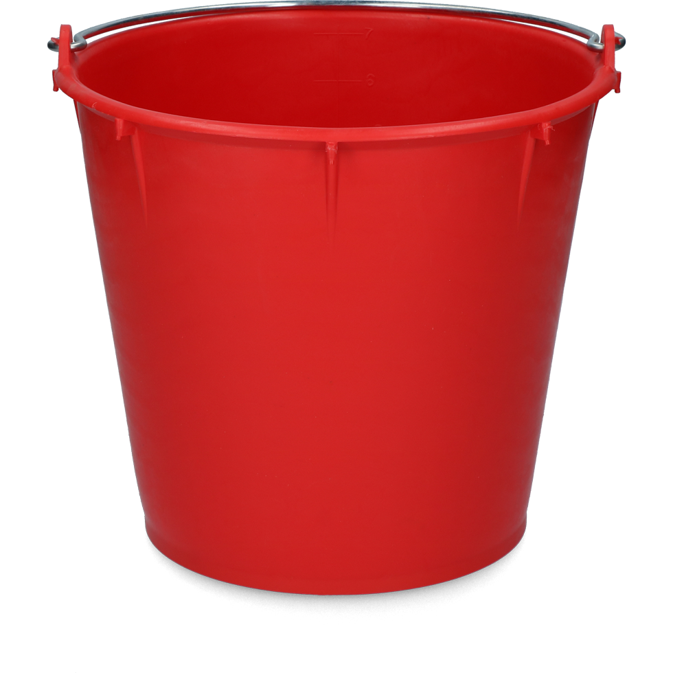 Bucket 7 l with handle red