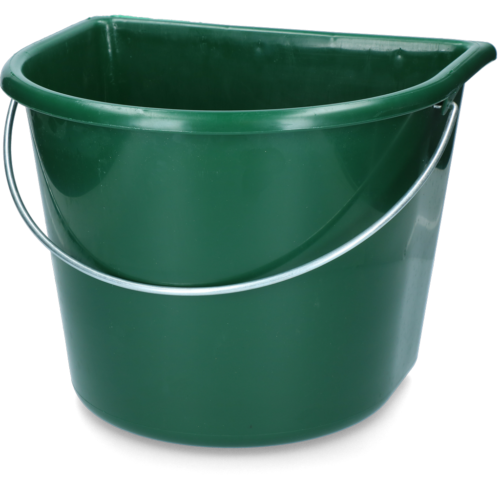 Bucket with flat side 15 l green