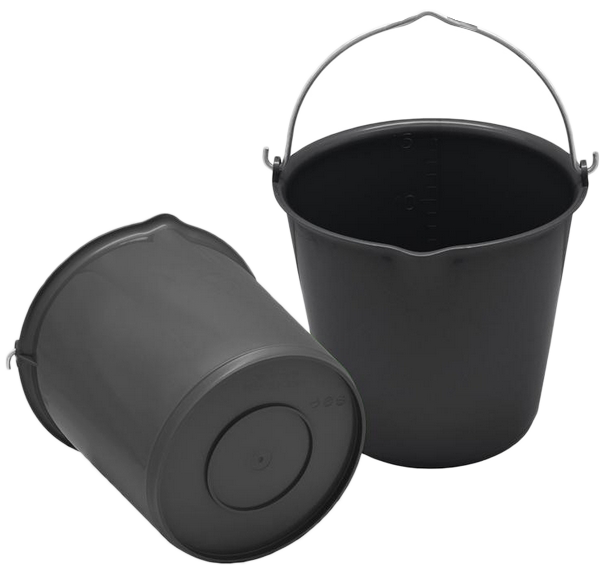 Bucket 15 l with pouring spout black