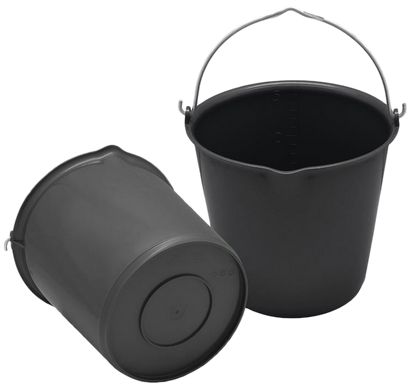 Bucket 15 l with pouring spout black