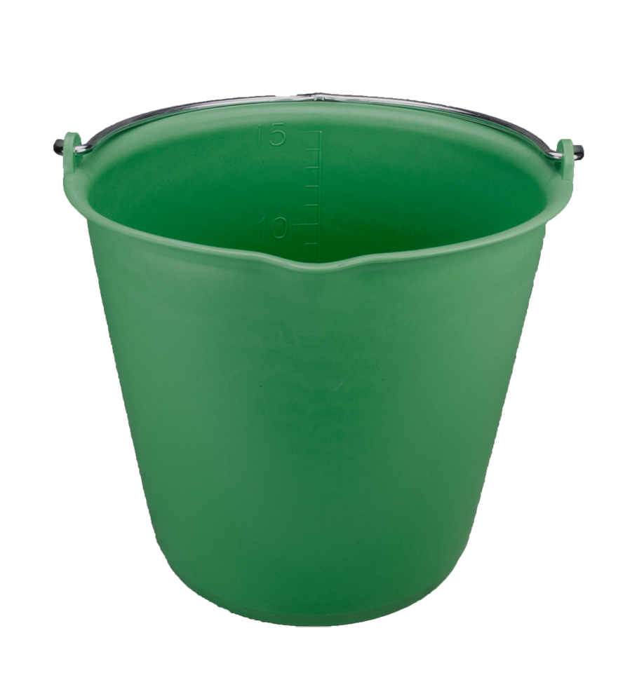 Bucket 15 l with pouring spout green