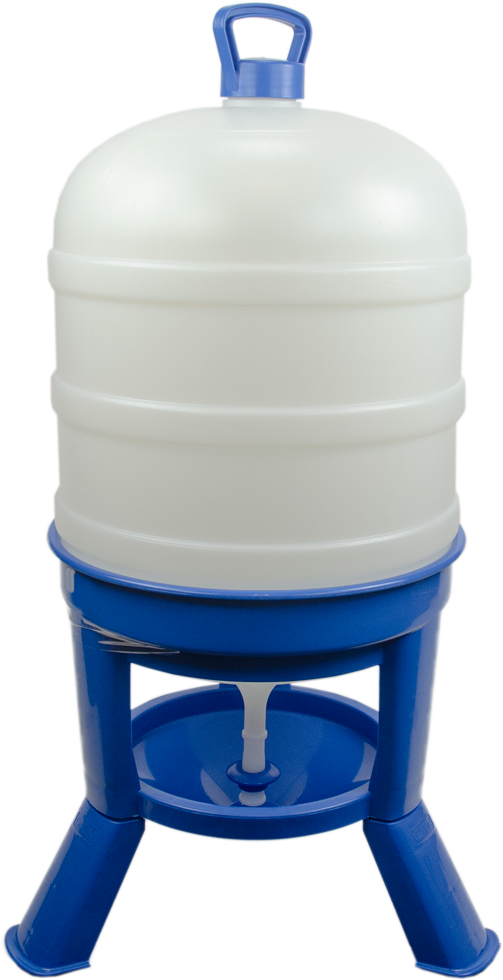 Poultry drinker with legs 40 l blue with siphon