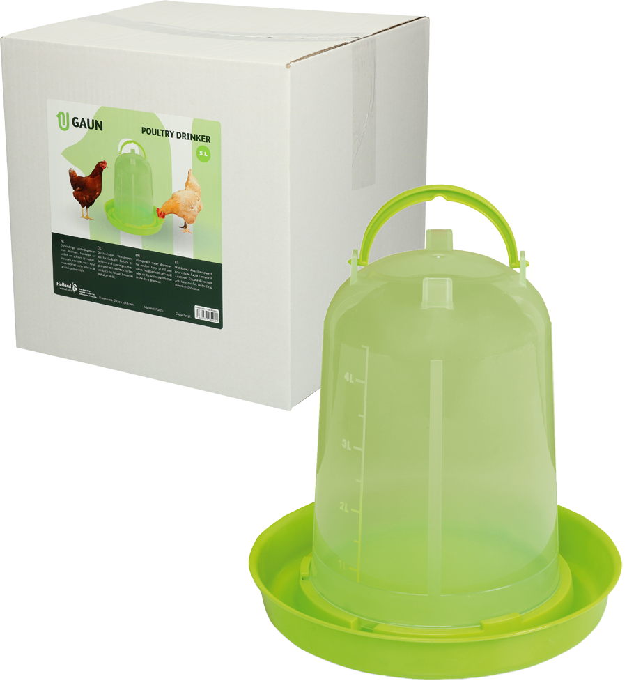 Poultry drinker 5 l green lemon