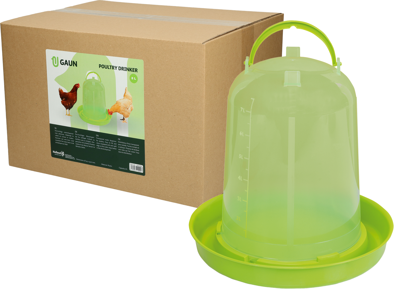 Poultry drinker 8 l green lemon