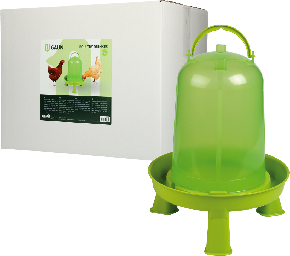 Poultry drinker with legs 10 l green lemon