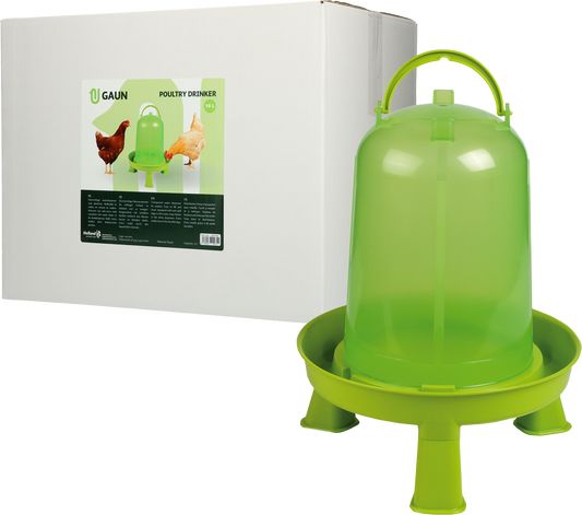 Poultry drinker with legs 10 l green lemon