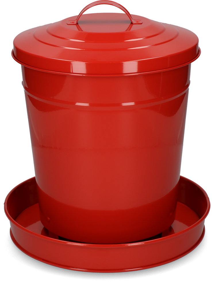 Poultry feeder metal 6 kg red