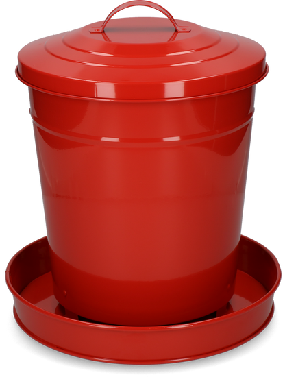 Poultry feeder metal 6 kg red