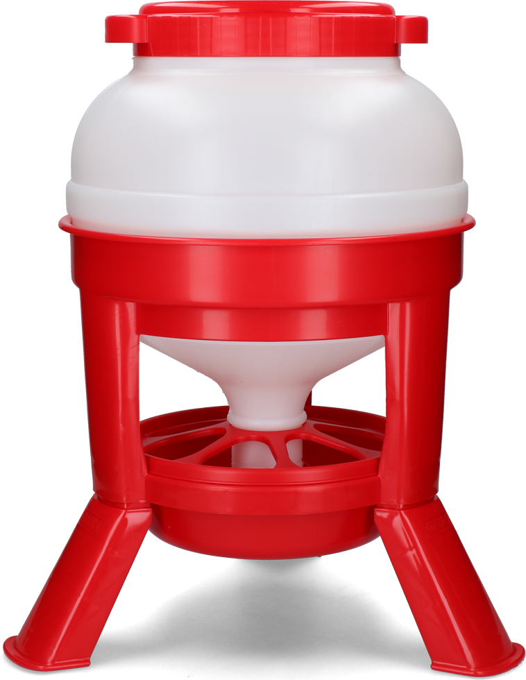 Poultry feeder with legs 20 l red hopper