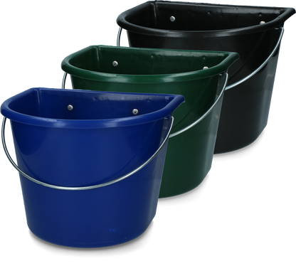 Feed trough 15 l with hooks and handle dark blue