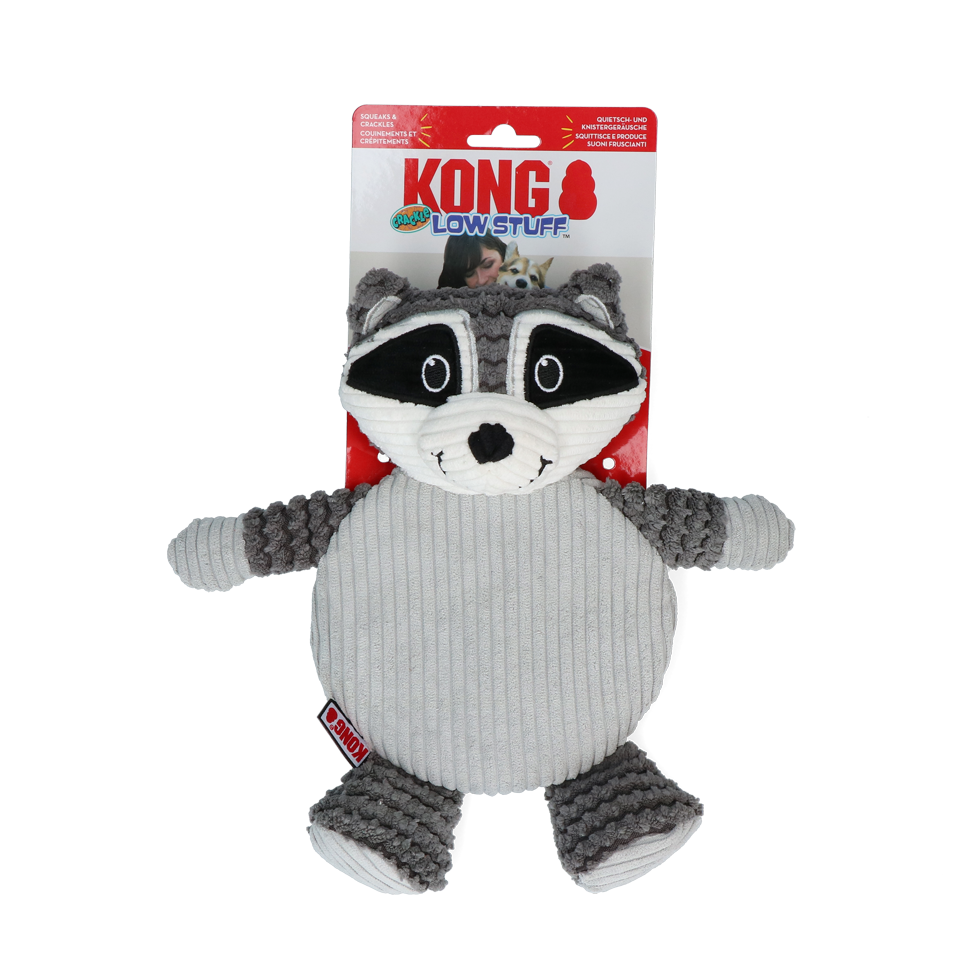 KONG Low Stuff Crackle Tummiez Raccoon Lg