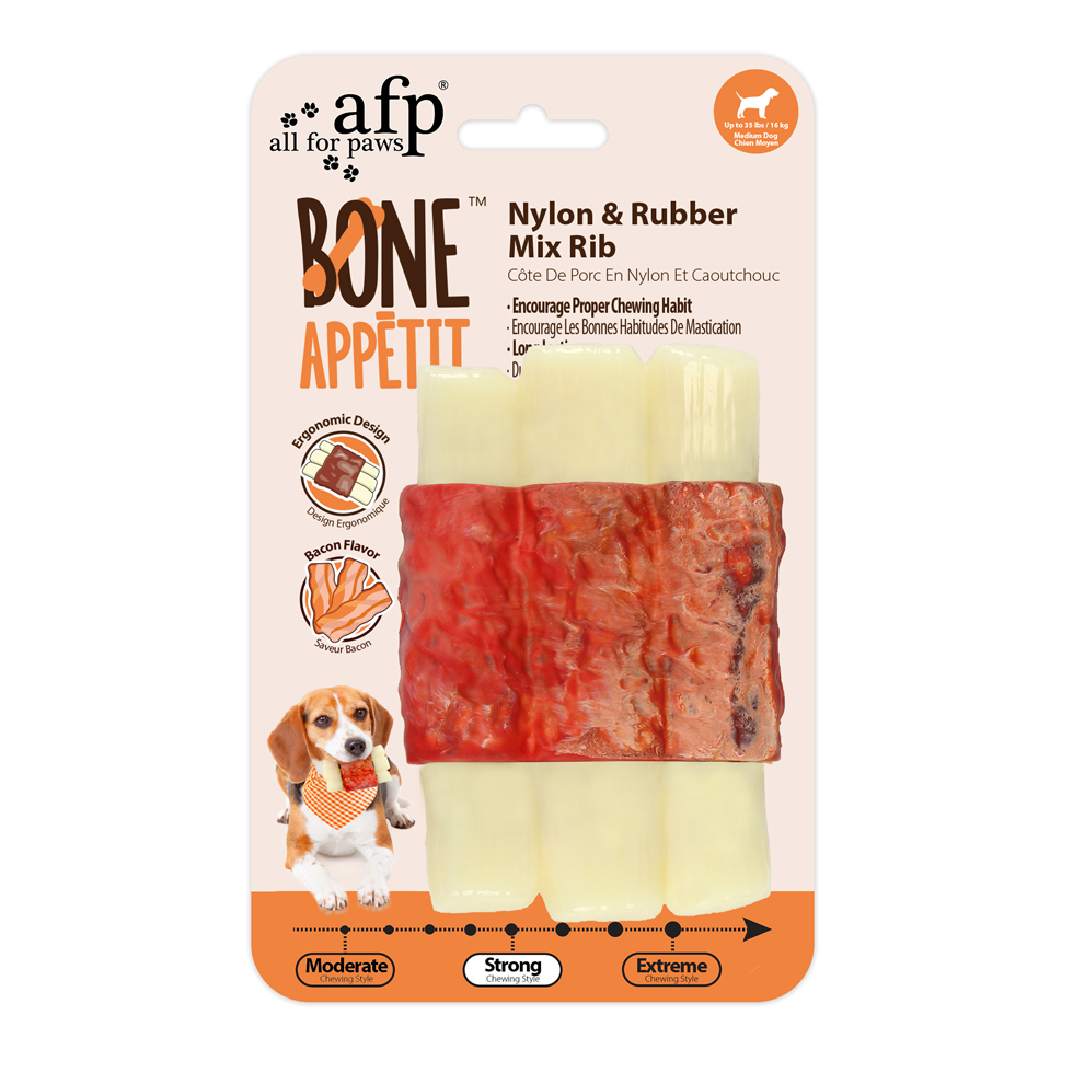 AFP  Bone Appetit - Nylon &amp; Rubber Mix Rib - Bacon Flavor In