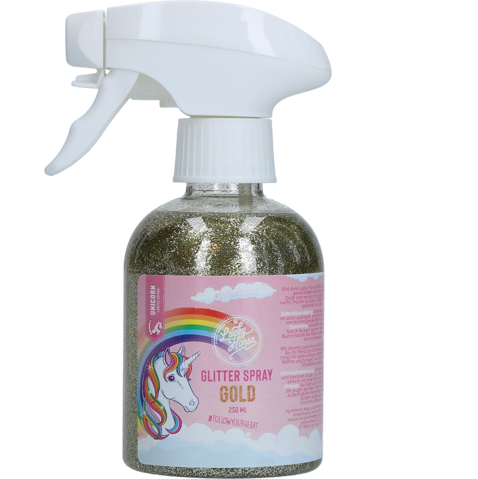 Lucky Horse Unicorn Green Glitter Spray