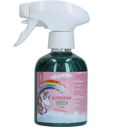 Lucky Horse Unicorn Green Glitter Spray