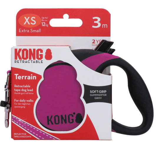 KONG Retractable Leash Terrain Pink XS (3m/12kg)