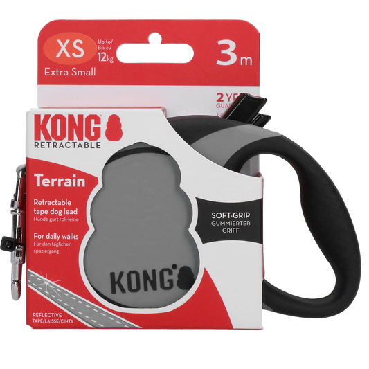 KONG Retractable Leash Terrain Grey XS (3m/12kg)