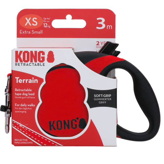 KONG Retractable Leash Terrain Red XS (3m/12kg)