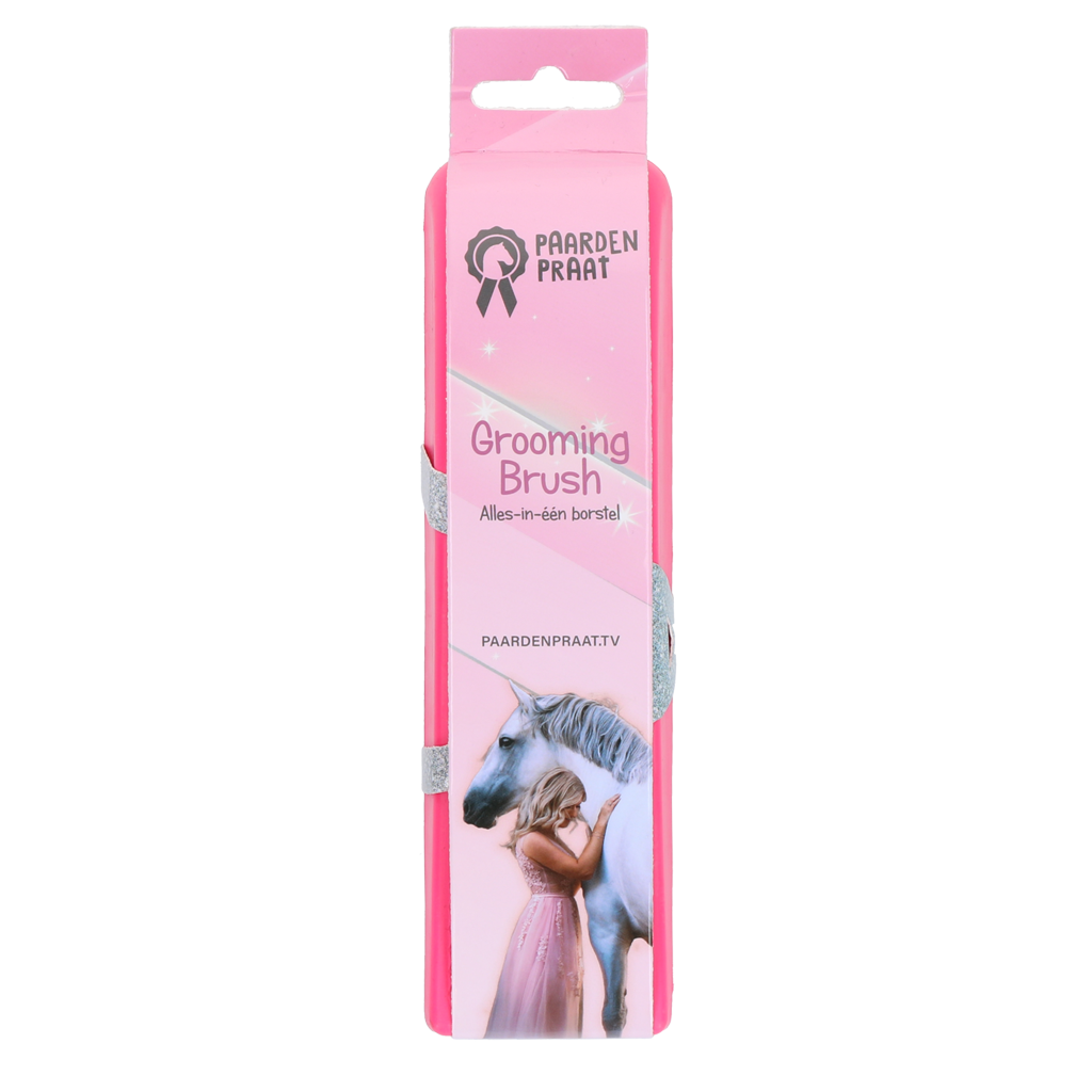 Paardenpraat Grooming Brush Medium pink