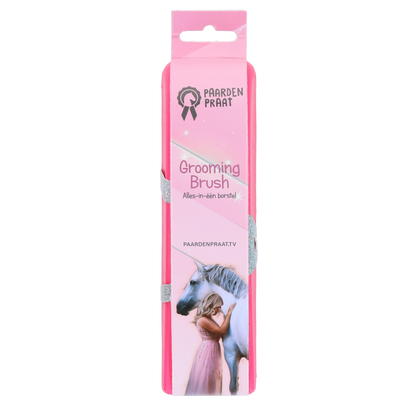 Paardenpraat Grooming Brush Medium pink