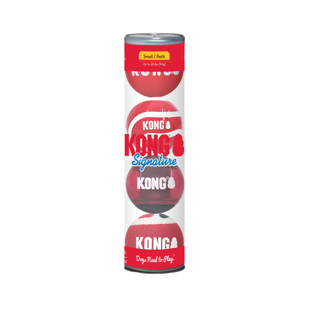 KONG Signature Balls 4-pk Assorted Sm