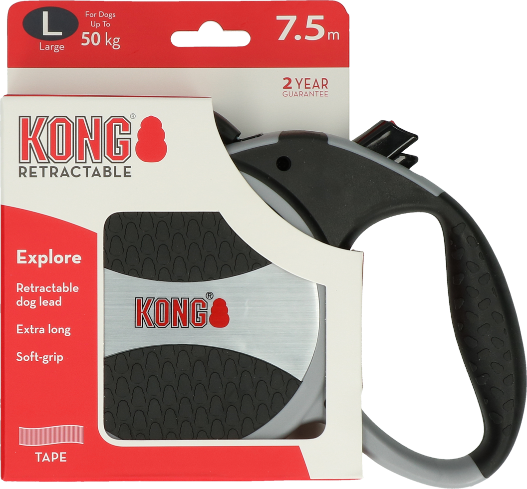 KONG Retractable Leash Explorer Grey L (7,5m/50kg)