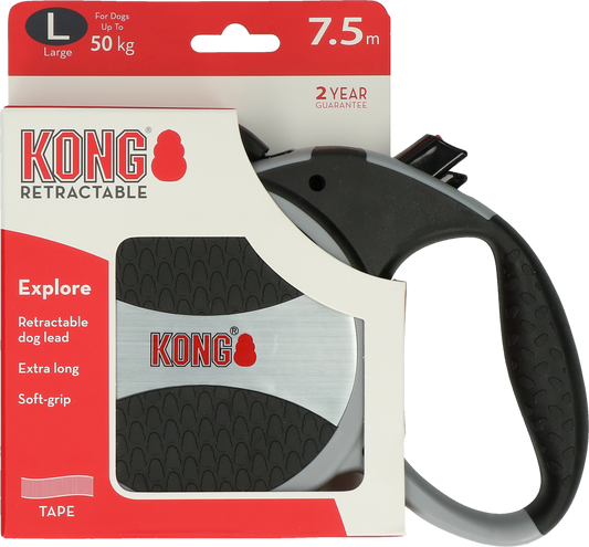 KONG Retractable Leash Explorer Grey L (7,5m/50kg)