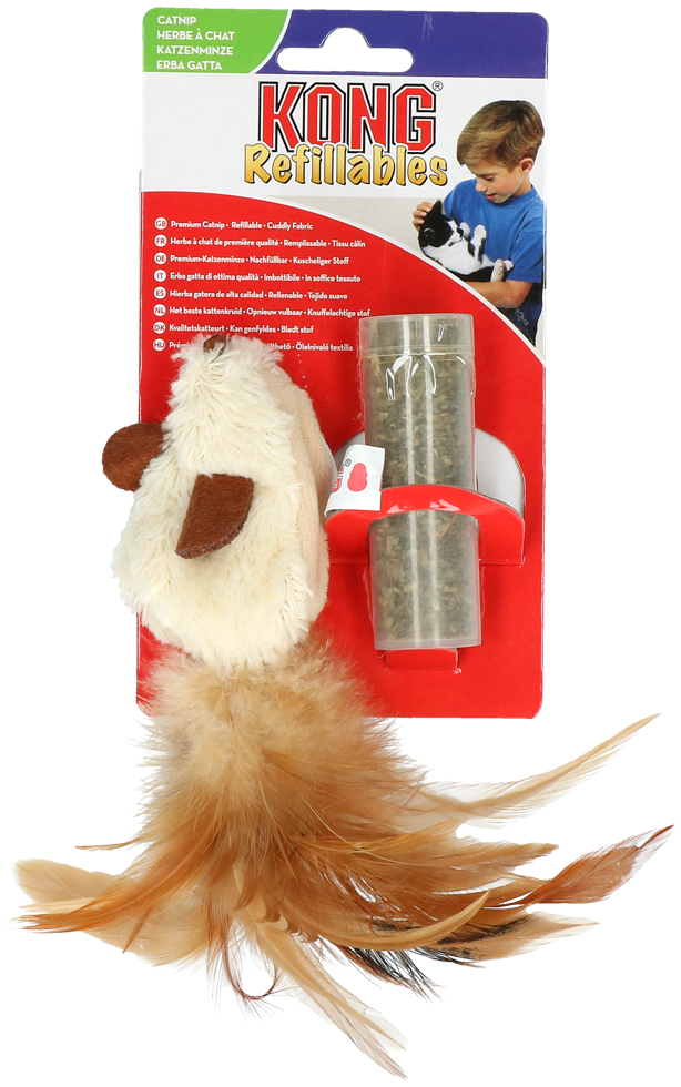 KONG Cat Refillable Catnip Feather Mouse